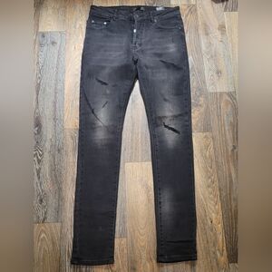 KASH Mens Size 32 Denim Jeans Black Skinny